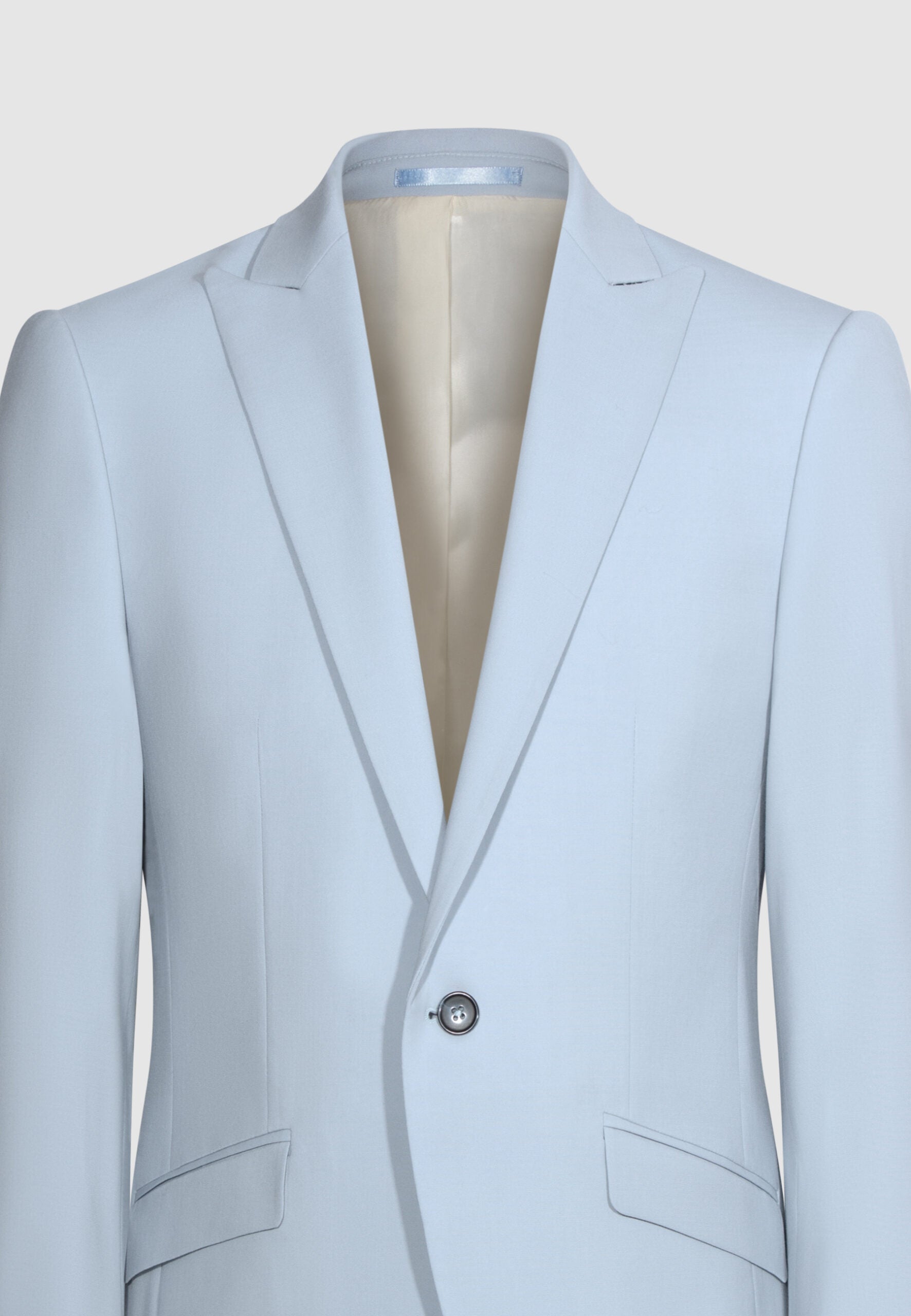 costume homme laine stretch bleu ciel col cranté