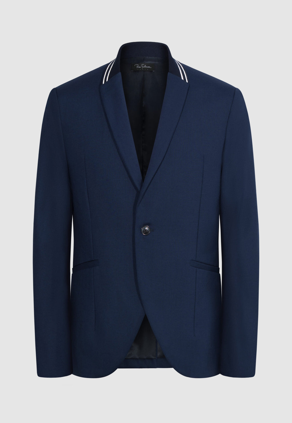 veste homme laine bleu col en maille