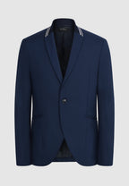 veste homme laine bleu col en maille