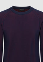 pull homme vanisé bleu et bordeaux coton