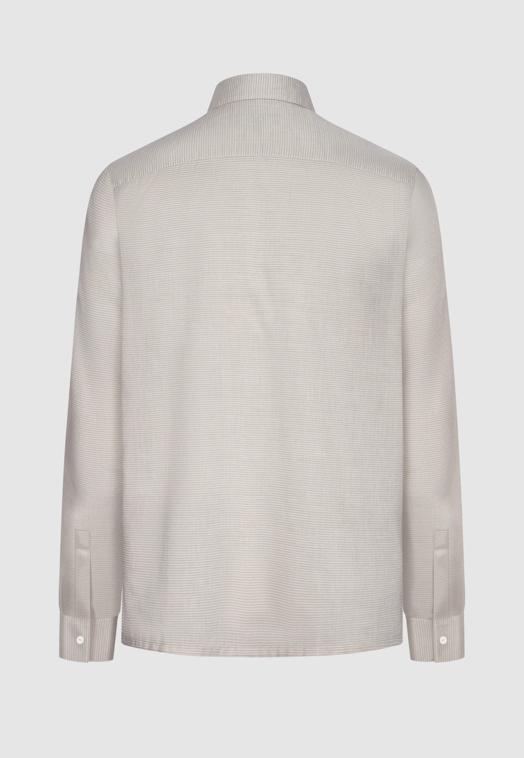 chemise homme coton beige fines rayures transparente vue dos
