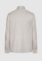 chemise homme coton beige fines rayures transparente vue dos