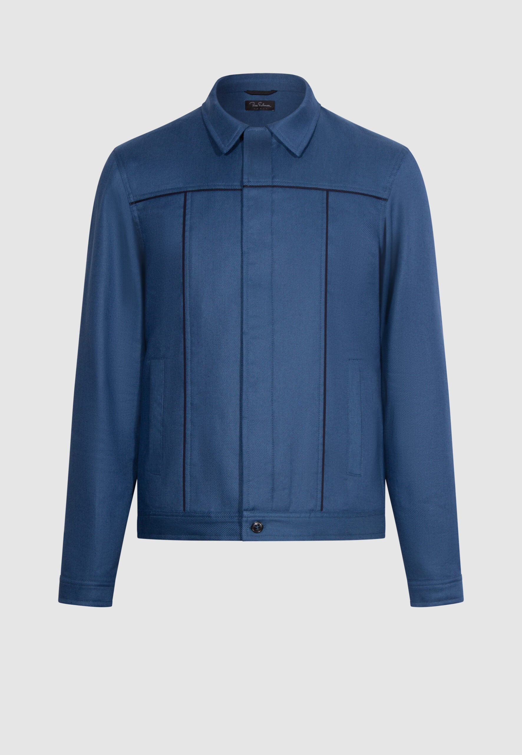 blouson homme trucker bleu minimaliste