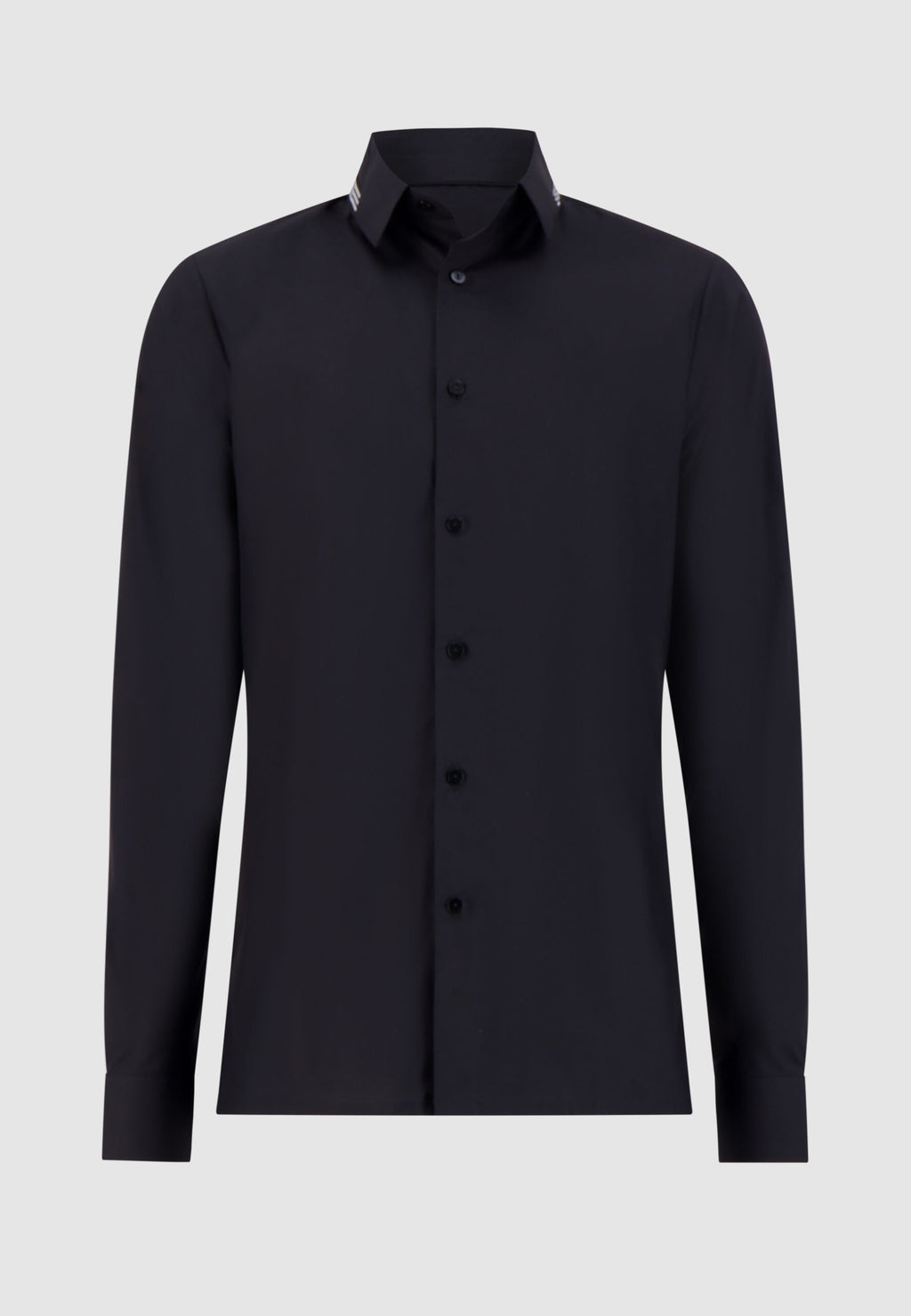 Chemise noire col galon