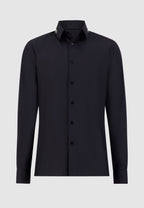 Chemise noire col galon