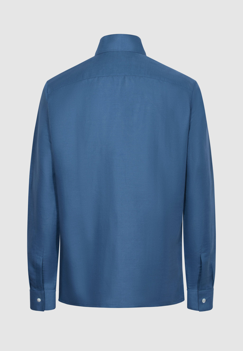 chemise homme lin bleu col officier vue dos