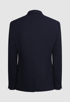 veste laine bleu marine col tailleur effet texturé vue dos