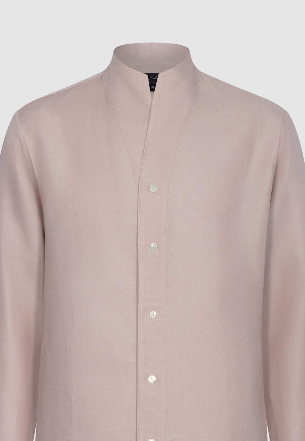 chemise homme lin rose col montant