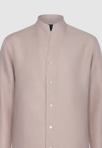 chemise homme lin rose col montant