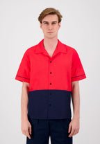 CHEMISE BOWLING ROUGE & NAVY