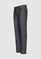 pantalon lin gris poches fantaisies