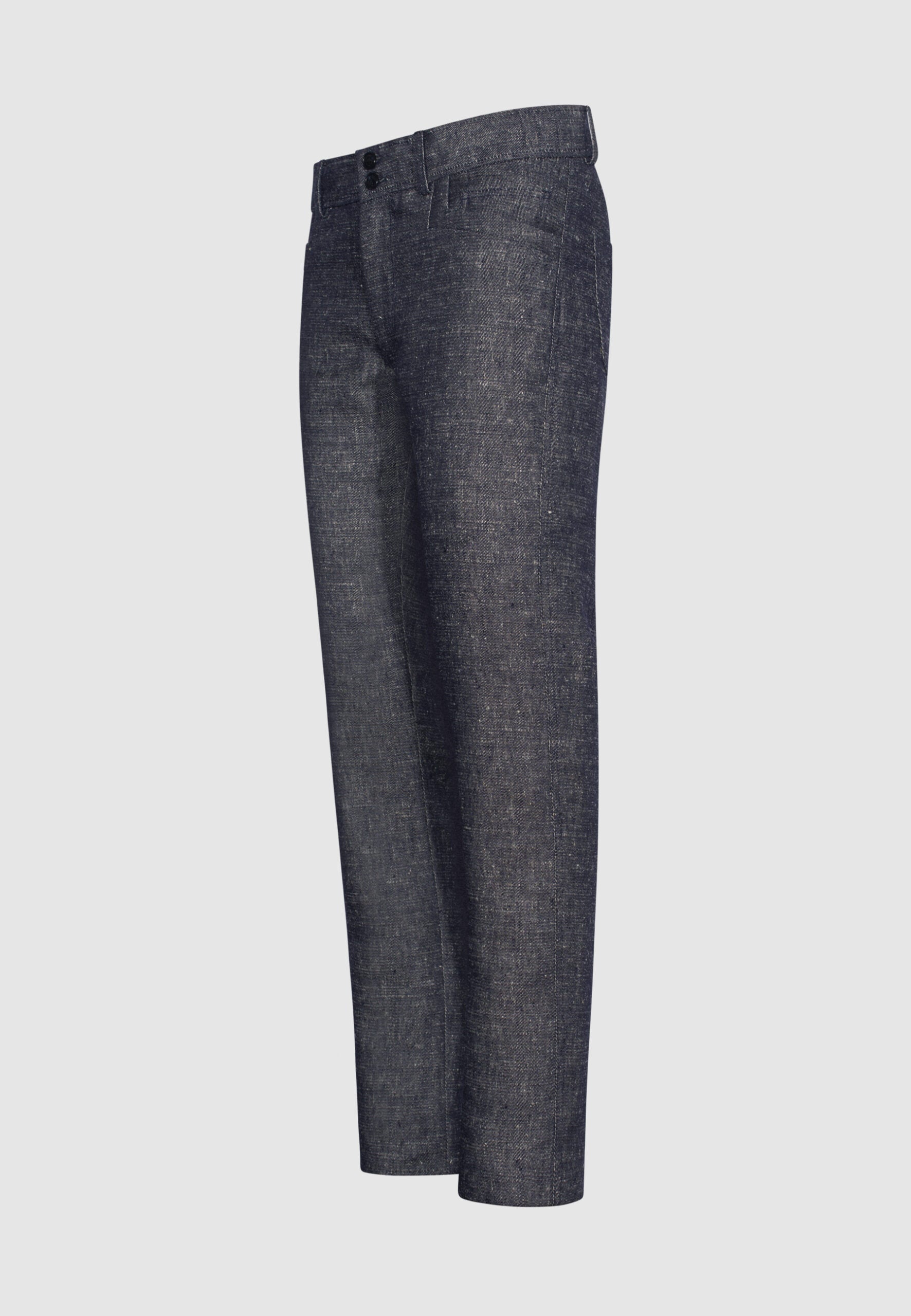 pantalon lin gris poches fantaisies