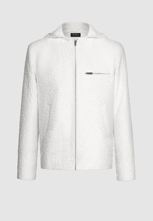 blouson homme blanc a capuche