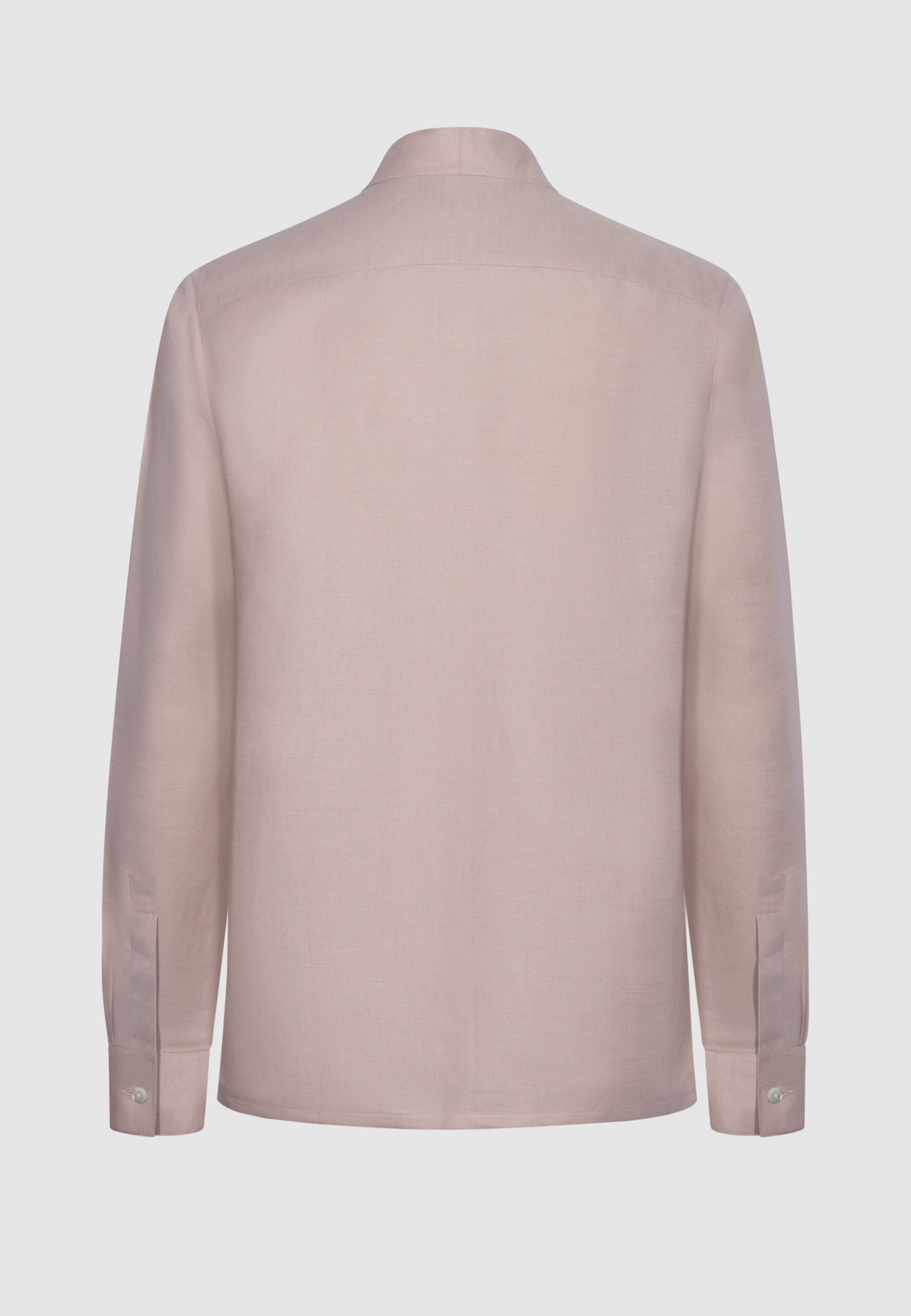 chemise homme lin rose col montant vue dos