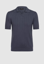 polo homme jersey de coton bleu gris