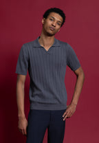 polo homme gris coton