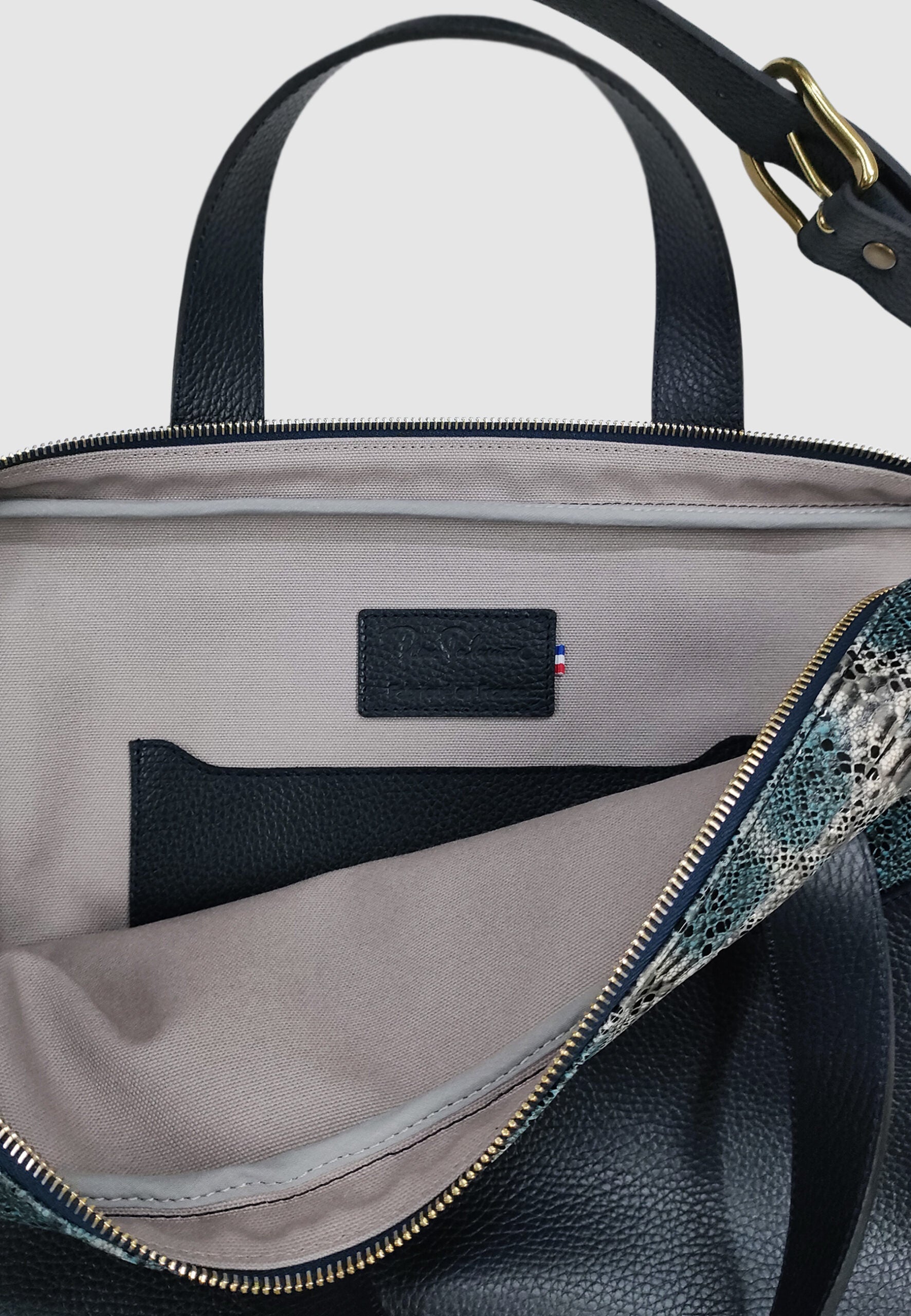 SACOCHE CUIR BLEU – Image 3