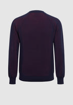 pull homme vanisé bleu et bordeaux coton