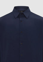 chemise homme soie bleue