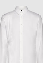chemise homme coton blanche plissée