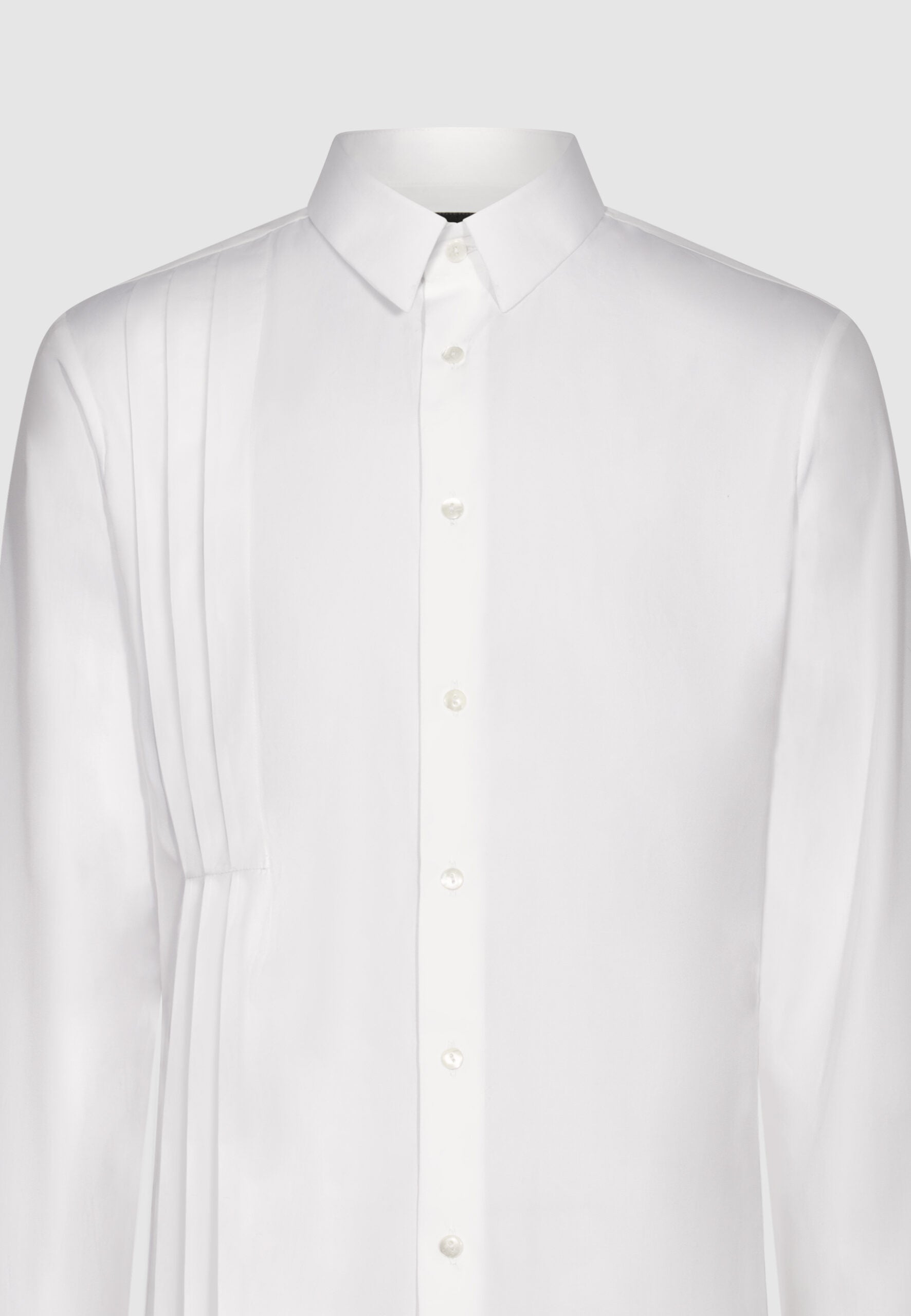 chemise homme coton blanche plissée