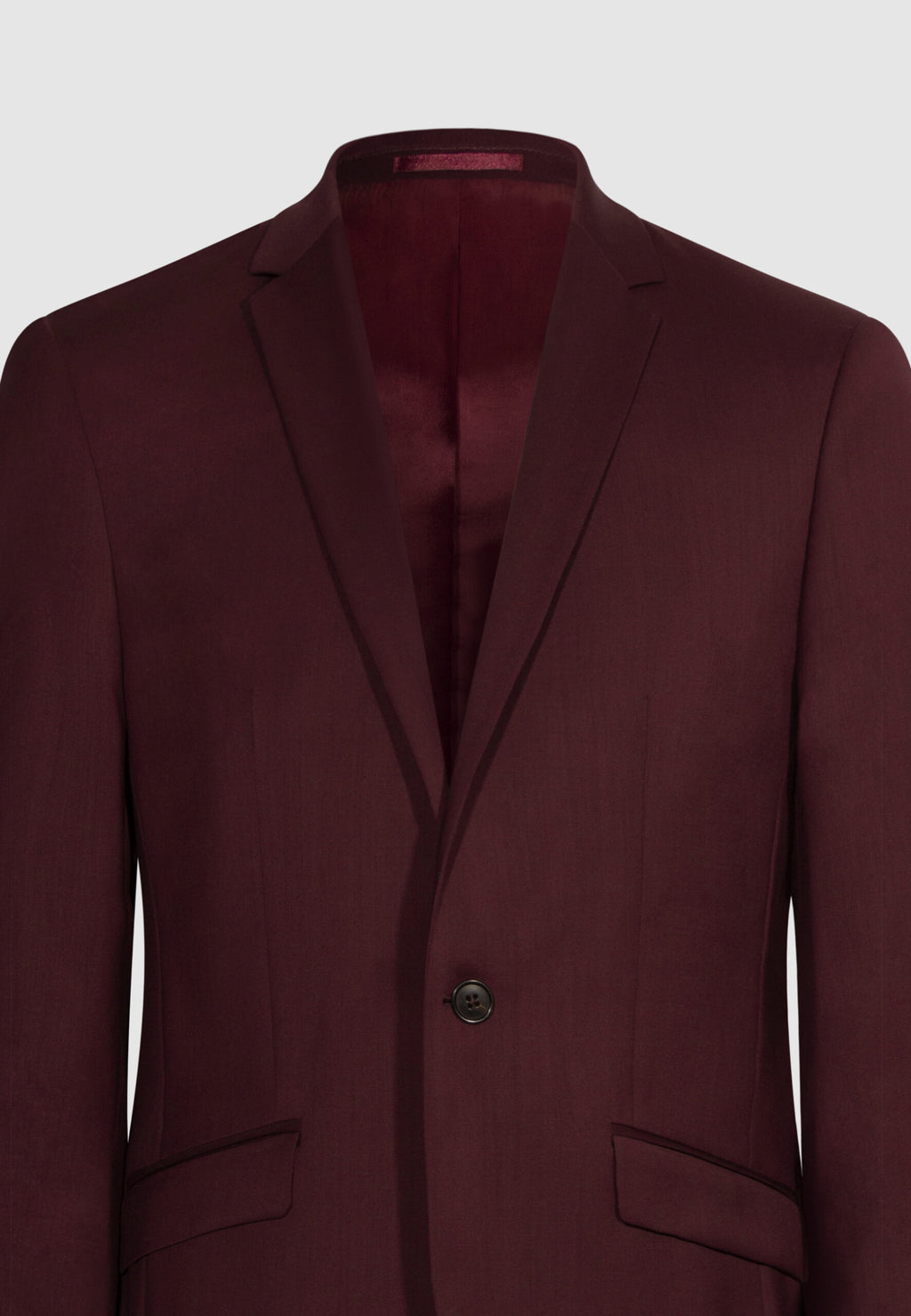 costume homme laine bordeaux col tailleur