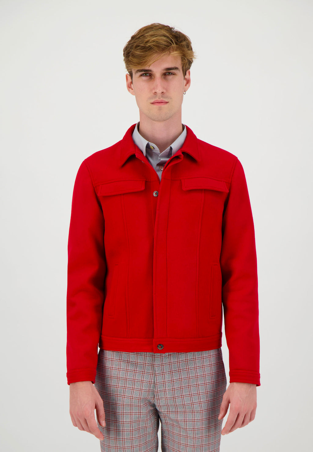 Blouson trucker rouge