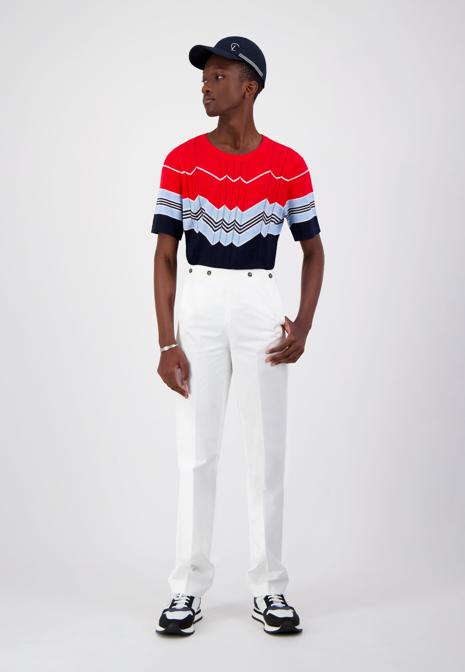 T-SHIRT JERSEY SUNRISE RED NAVY – Image 4