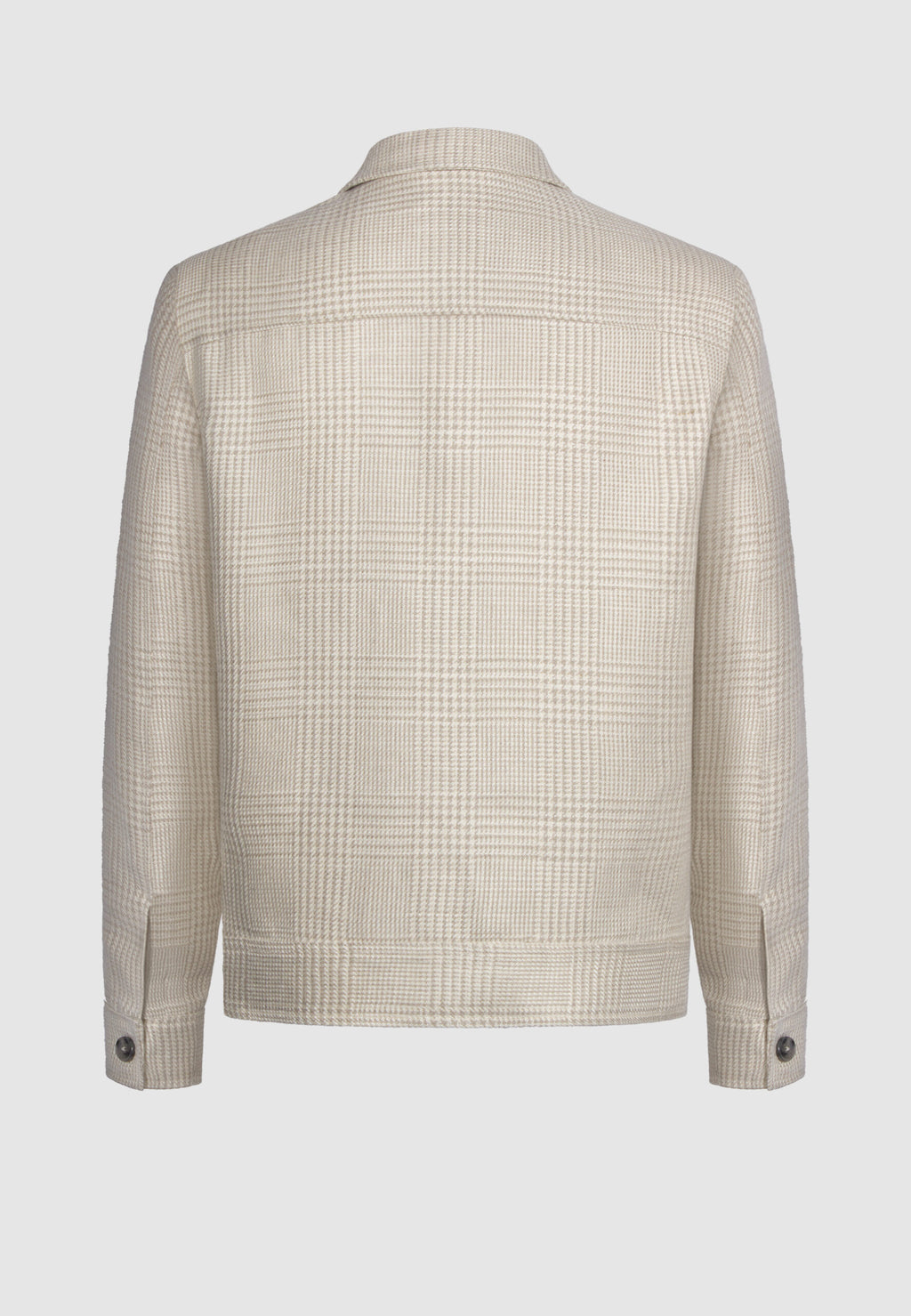 blouson lin carreaux prince de galles beige
