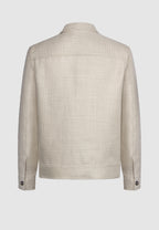 blouson lin carreaux prince de galles beige
