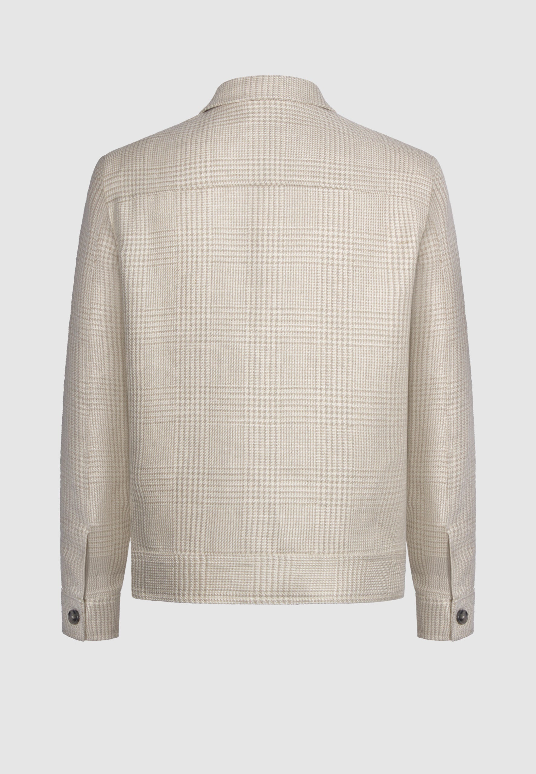 blouson lin carreaux prince de galles beige