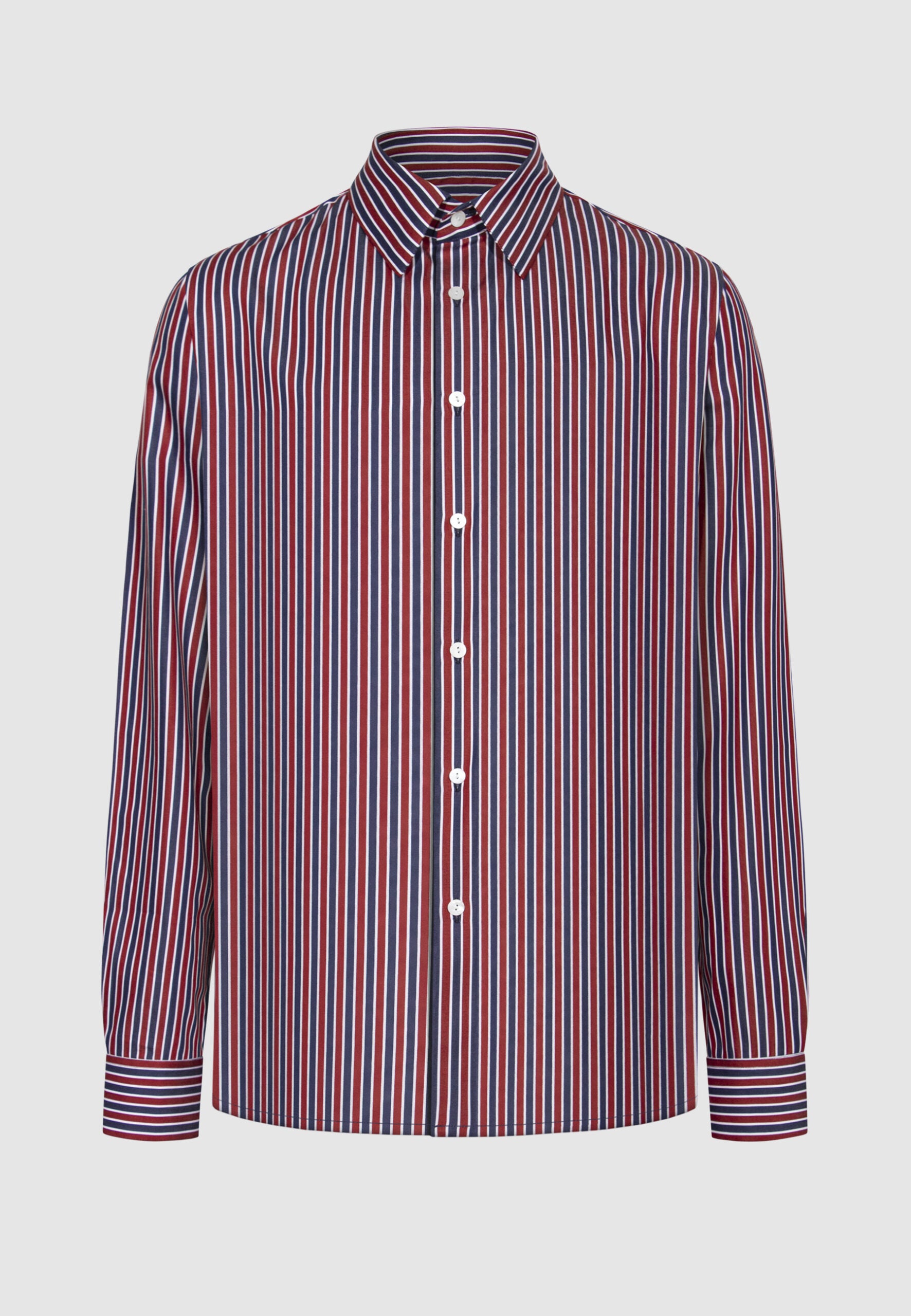 chemise homme coton rayures bleues bordeaux