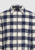 blouson homme motif carreaux bleu blanc