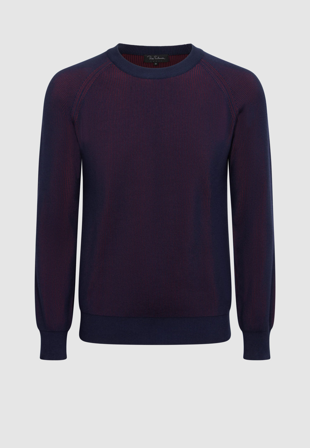 pull homme vanisé bleu et bordeaux coton