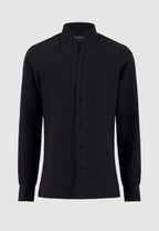 Chemise plissé noire col montant