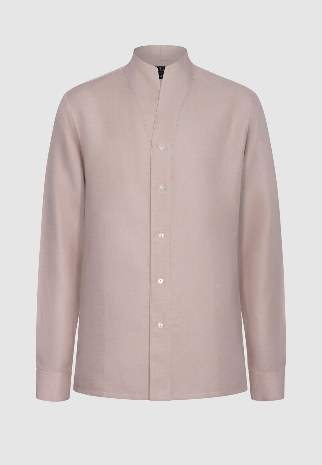chemise homme lin rose col montant