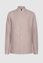 chemise homme lin rose col montant
