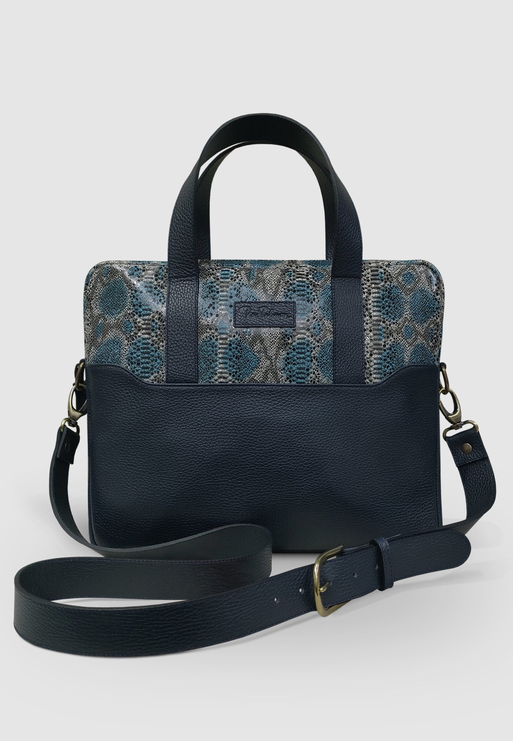 SACOCHE CUIR BLEU