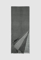 foulard imprimé gris fonçé et gris clair motifs cashemere
