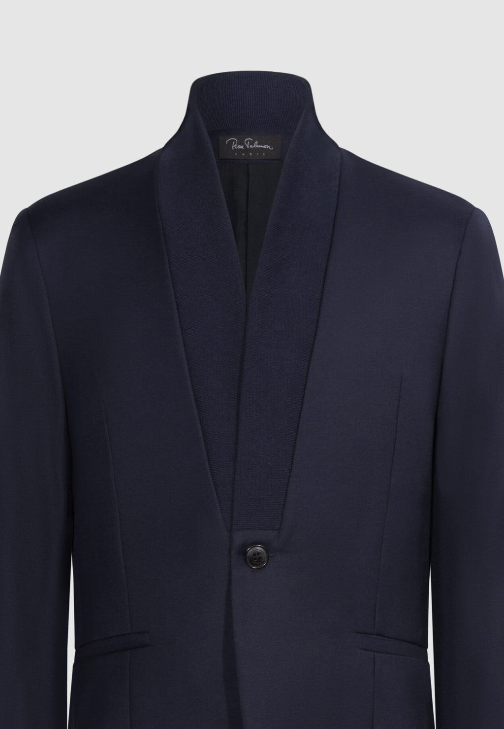 veste homme laine marine col en maille