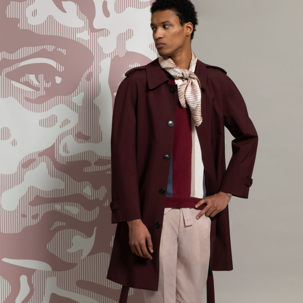 Impermeable homme bordeaux ceinture